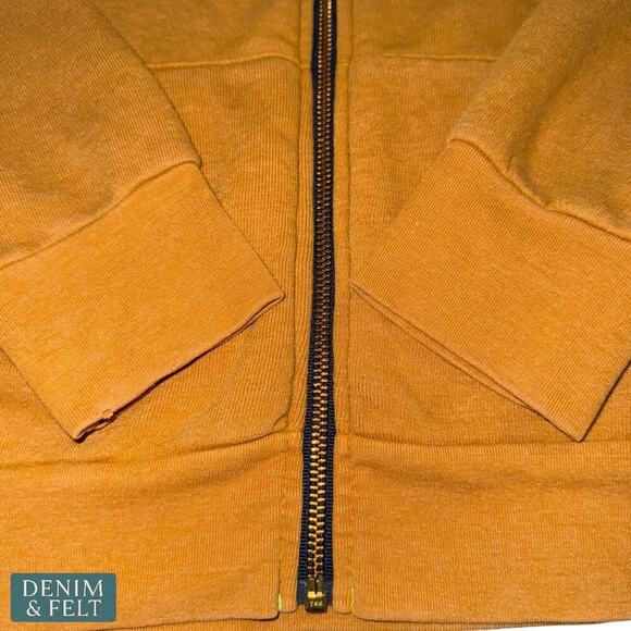 Aviator Nation Aspen Zip Hoodie Mustard Yellow Striped Sleeves Size Large RARE!! - Picture 8 of 15